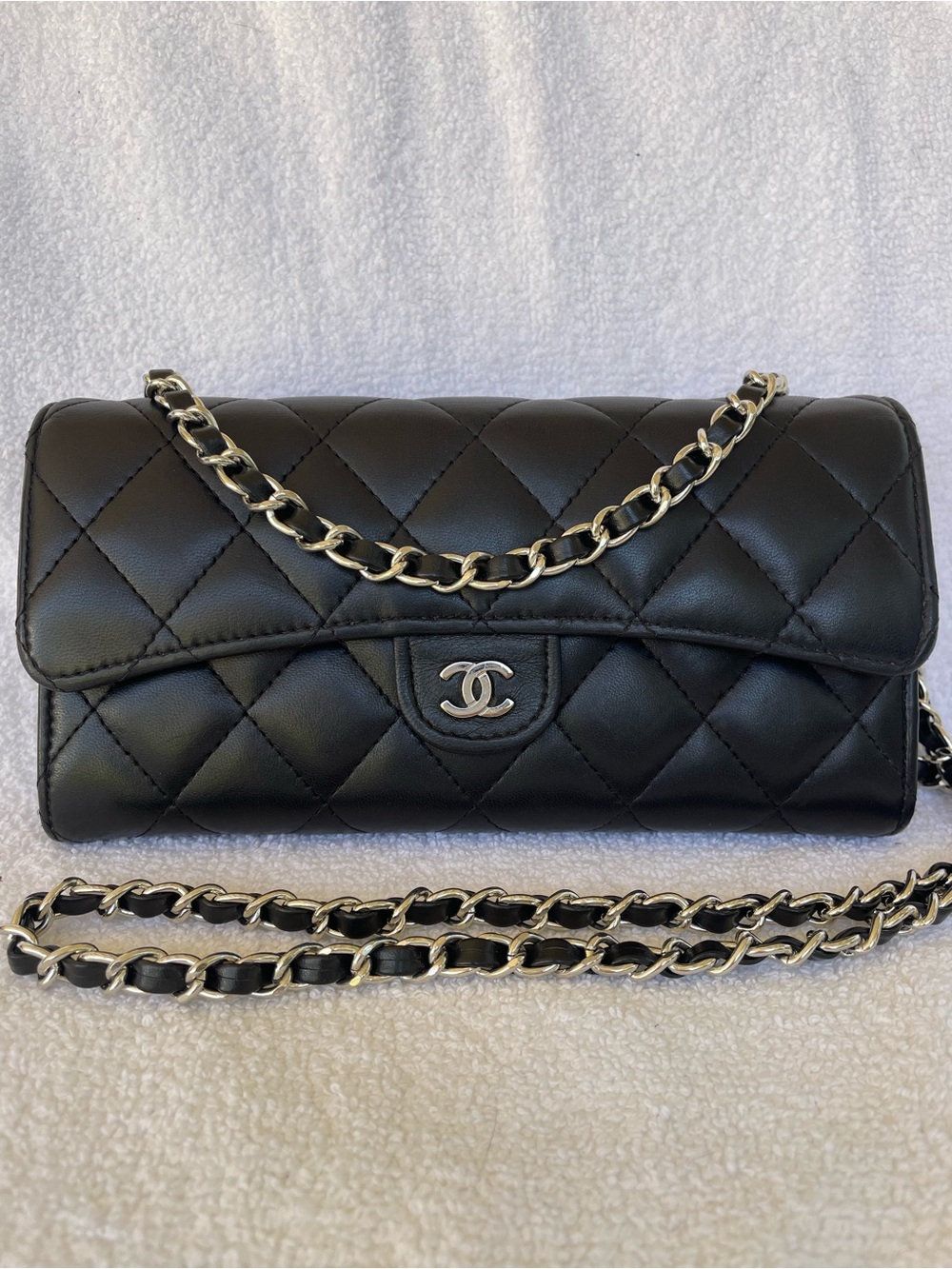 🖤AUTH. CHANEL CLASSIC FLAP LONG WALLET WITH SILVER TONE HARDWARE 🖤 - Picture 3 of 11